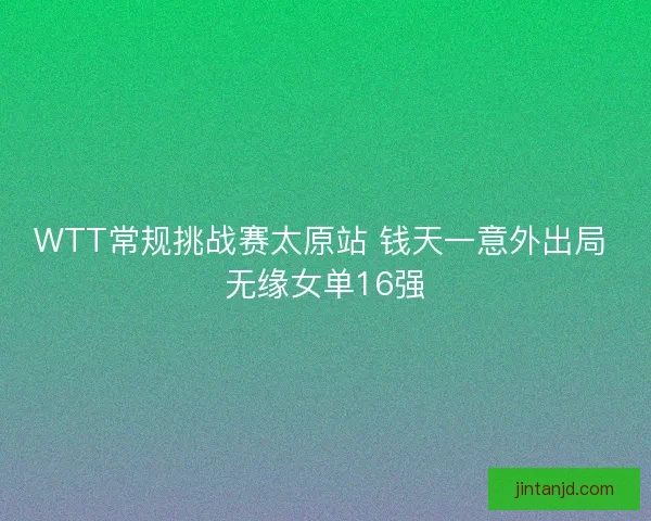 WTT常规挑战赛太原站 钱天一意外出局 无缘女单16强