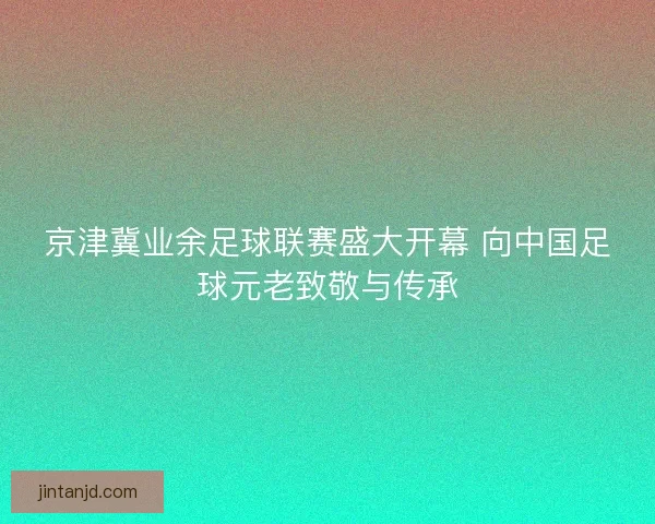 京津冀业余足球联赛盛大开幕 向中国足球元老致敬与传承